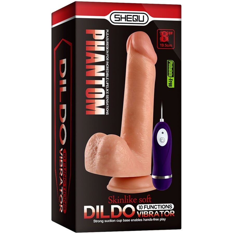 SHEQU - DILDO VIBRANTE PHANTOM CON TELECOMANDO 20 CM – Telecomando – foto 7