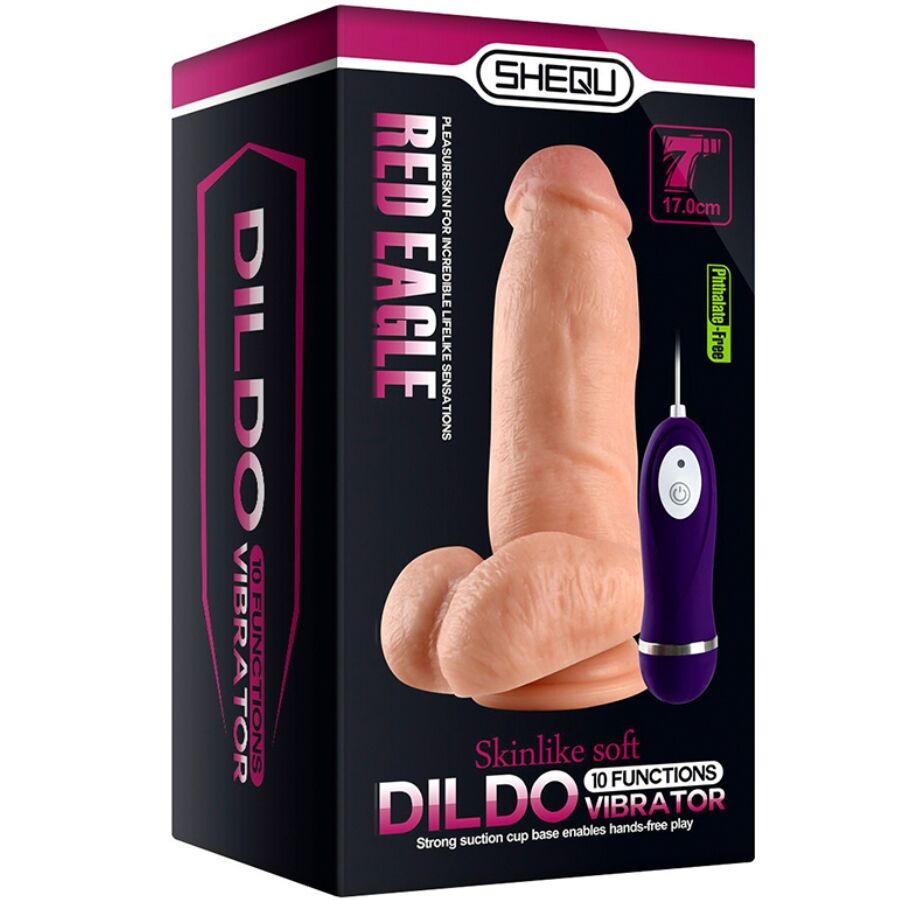 SHEQU - DILDO VIBRATORE AQUILA ROSSA CON TELECOMANDO 17 CM – Telecomando – foto 7