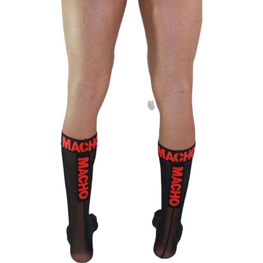 MACHO - CALZINI SOTTILI TAGLIA UNICA NERO/ROSSO – Calzini – foto 2