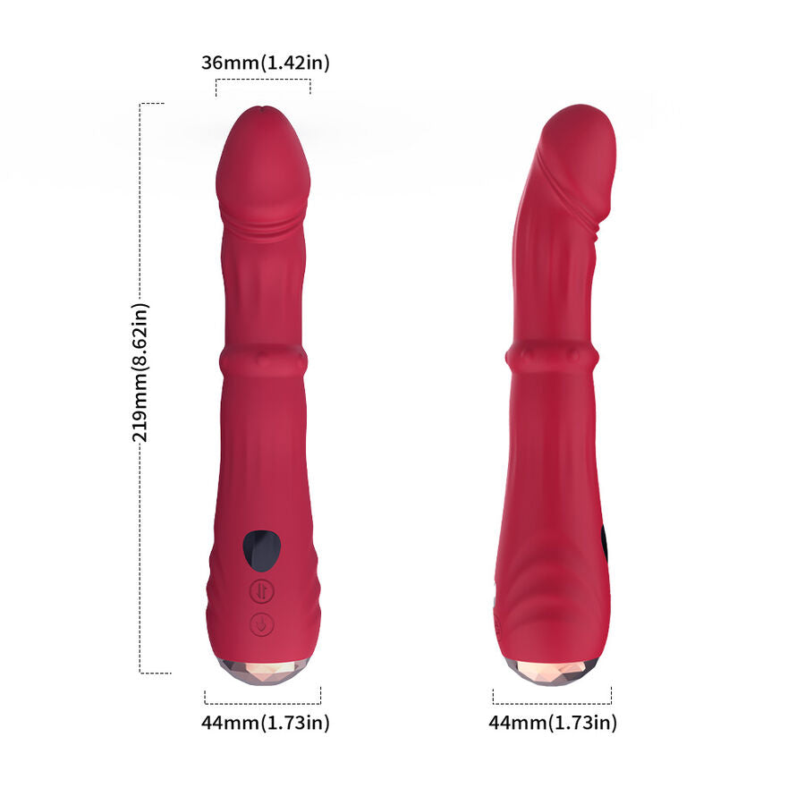 ARMONY - DILDO VIBRATORE STIMOLATORE PUNTO A TERMOREGOLABILE ROSSO – Vibratori a punto G – foto 7