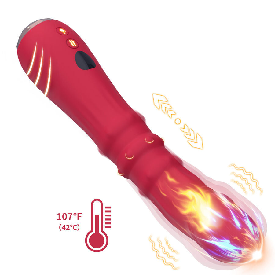 ARMONY - DILDO VIBRATORE STIMOLATORE PUNTO A TERMOREGOLABILE ROSSO – Vibratori a punto G – foto 2