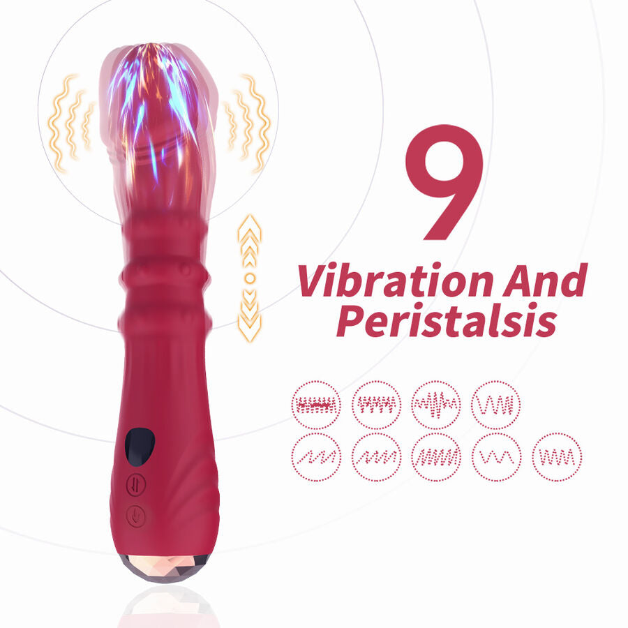 ARMONY - DILDO VIBRATORE STIMOLATORE PUNTO A TERMOREGOLABILE ROSSO – Vibratori a punto G – foto 3