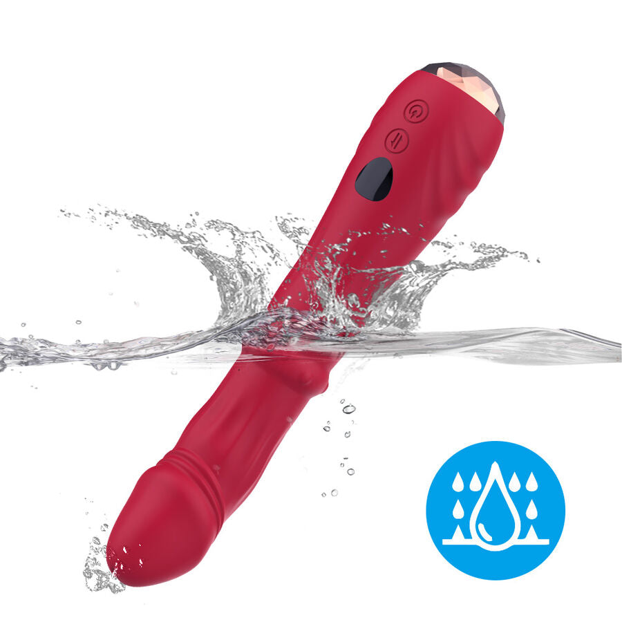 ARMONY - DILDO VIBRATORE STIMOLATORE PUNTO A TERMOREGOLABILE ROSSO – Vibratori a punto G – foto 8