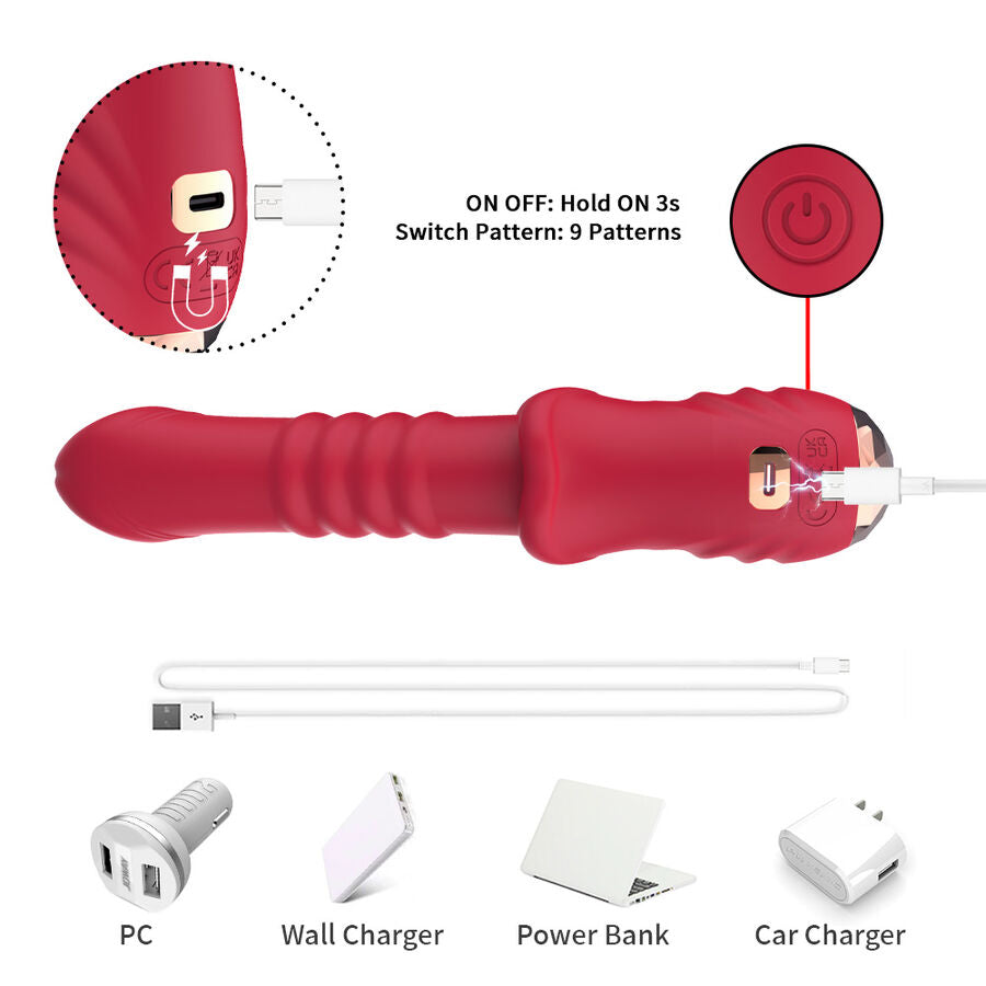 ARMONY - POINT A DILDO VIBRATORE STIMOLANTE ROSSO – Vibratori a punto G – foto 7