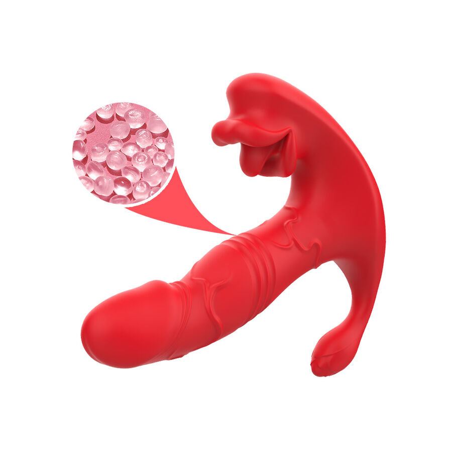 ARMONY - VIBRATORE ANALE PANTY C E STIMOLATORE PUNTO G TELECOMANDO ROSSO – Vibratori a punto G – foto 6