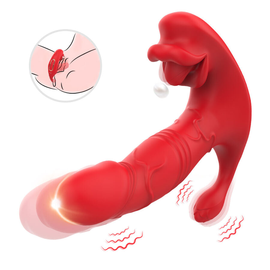 ARMONY - VIBRATORE ANALE PANTY C E STIMOLATORE PUNTO G TELECOMANDO ROSSO – Vibratori a punto G – foto 2
