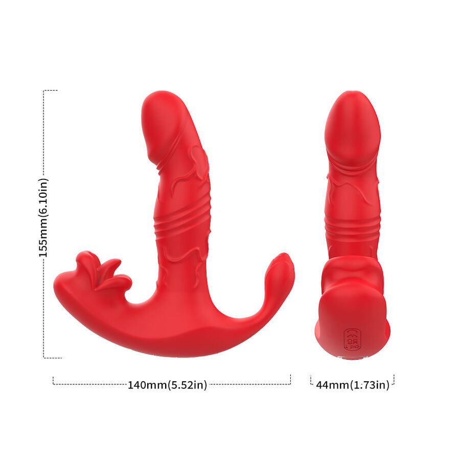 ARMONY - VIBRATORE ANALE PANTY C E STIMOLATORE PUNTO G TELECOMANDO ROSSO – Vibratori a punto G – foto 9