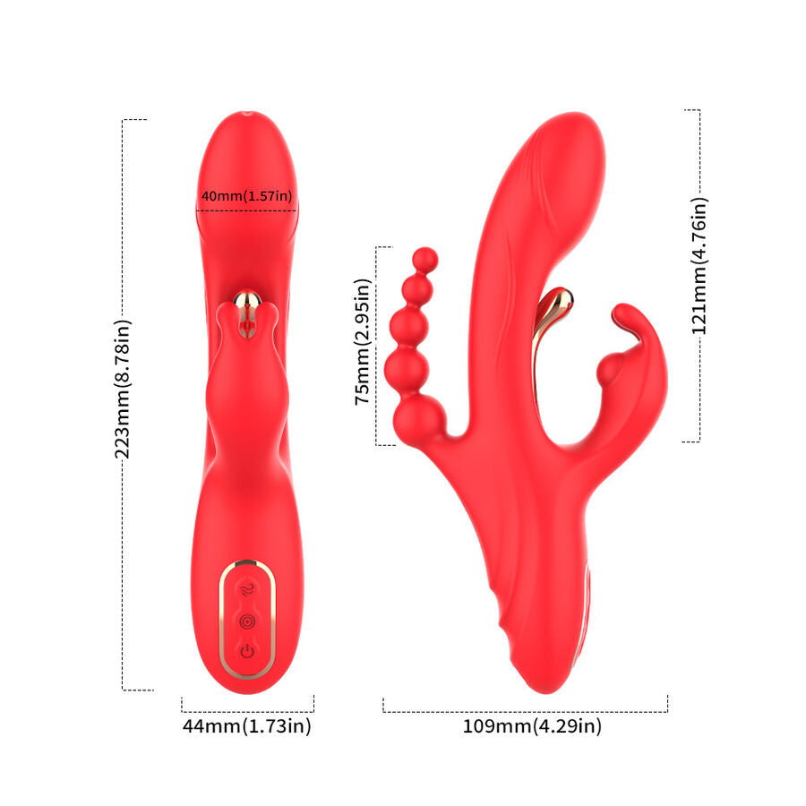 ARMONY - VIBRATORE STIMOLATORE PUNTO G E CLITORIDE ROSSO – Vibratori a punto G – foto 6