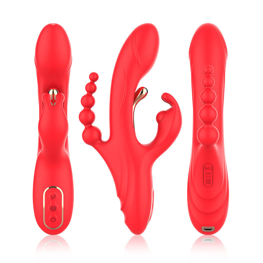 ARMONY - VIBRATORE STIMOLATORE PUNTO G E CLITORIDE ROSSO – Vibratori a punto G – foto 5