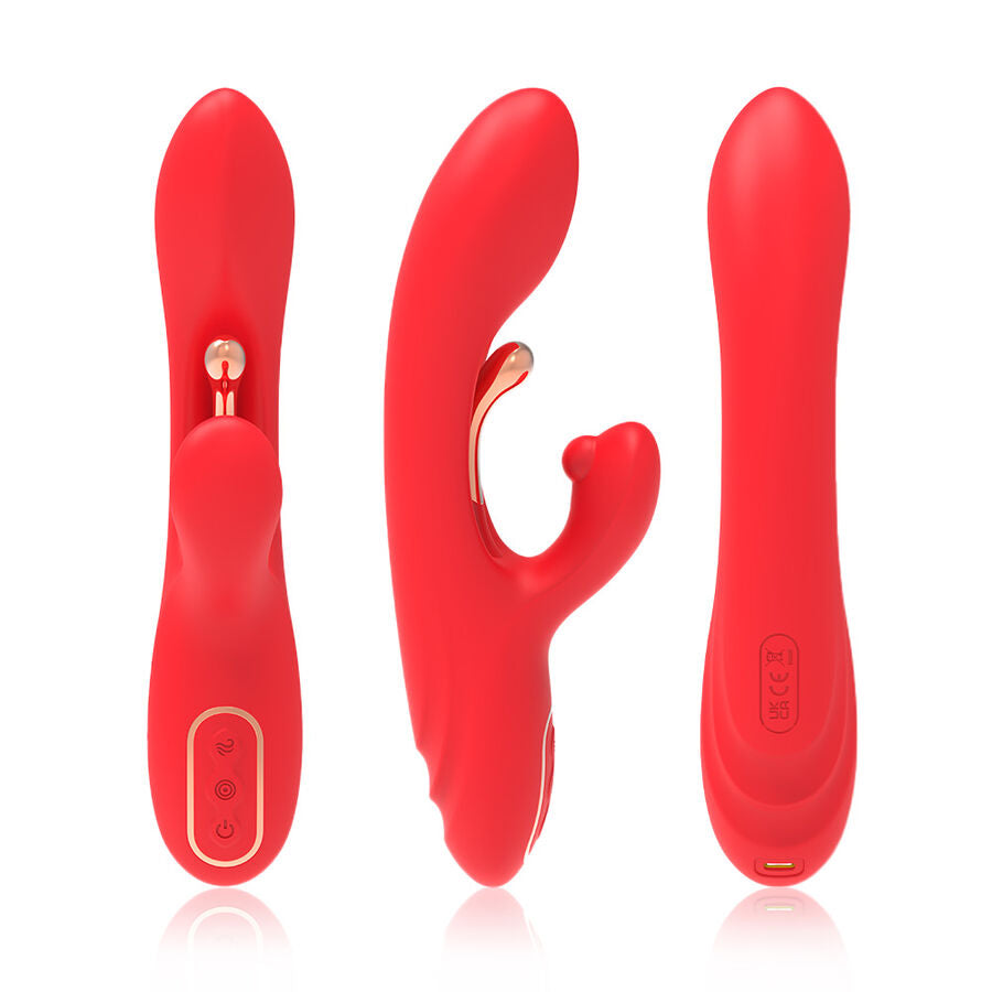ARMONY - VIBRATORE STIMOLATORE PUNTO G E CLITORIDE CON LINGUA OSCILLANTE ROSSO – Vibratori a punto G – foto 4