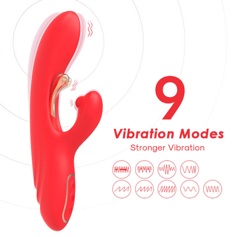 ARMONY - VIBRATORE STIMOLATORE PUNTO G E CLITORIDE CON LINGUA OSCILLANTE ROSSO – Vibratori a punto G – foto 3