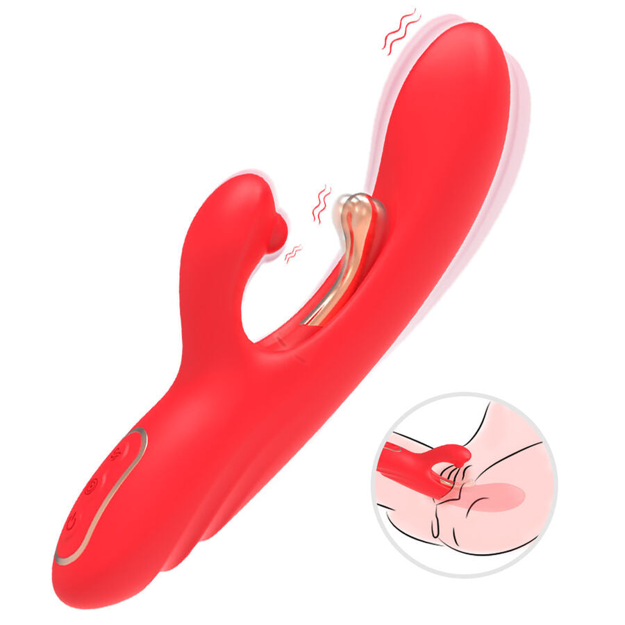 ARMONY - VIBRATORE STIMOLATORE PUNTO G E CLITORIDE CON LINGUA OSCILLANTE ROSSO – Vibratori a punto G – foto 5