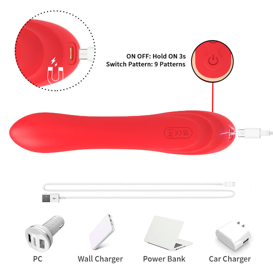 ARMONY - VIBRATORE STIMOLATORE PUNTO G E CLITORIDE CON LINGUA OSCILLANTE ROSSO – Vibratori a punto G – foto 8