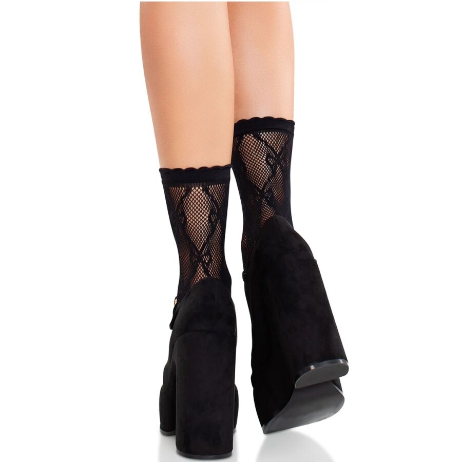 LEG AVENUE - CALZINI IN PIZZO CON FIOCCO IN PIZZO NERO – Calzini – foto 2
