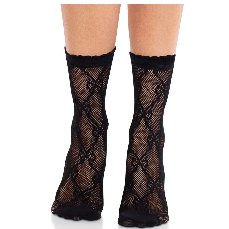 LEG AVENUE - CALZINI IN PIZZO CON FIOCCO IN PIZZO NERO – Calzini – foto 3