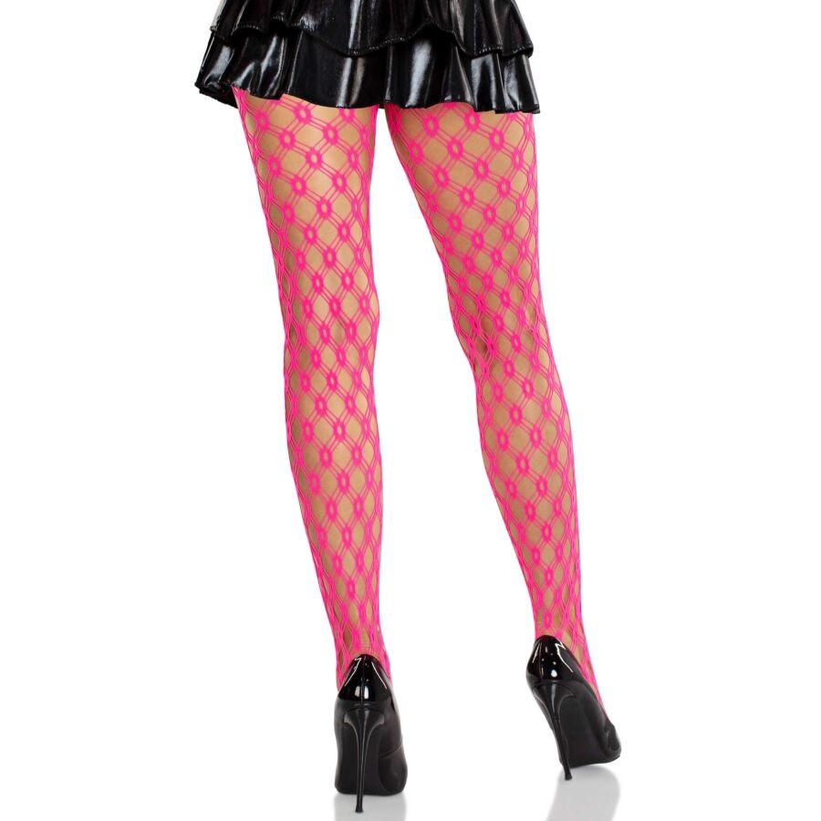LEG AVENUE - COLLANT IN PIZZO CON OCCHIELLI ROSA NEON – Calzini – foto 2