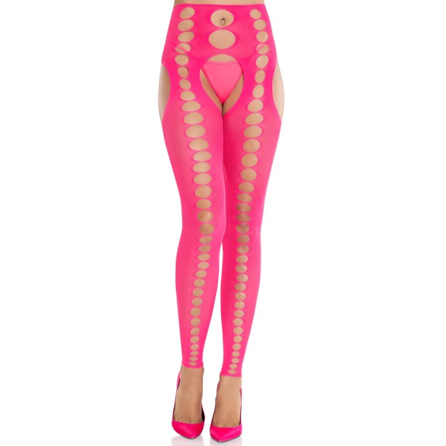 LEG AVENUE - CALZE COPRENTI SENZA SPALLINE E SENZA CUCITURE ROSA NEON – Calzini
