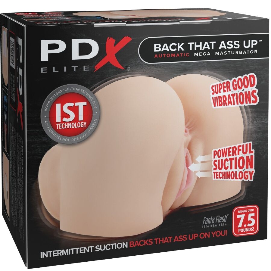 PDX ELITE - BACK THAT ASS UP MASTURBATORE REALISTICO VIBRANTE PER VAGINA E ANO – Vagine con vibrazione