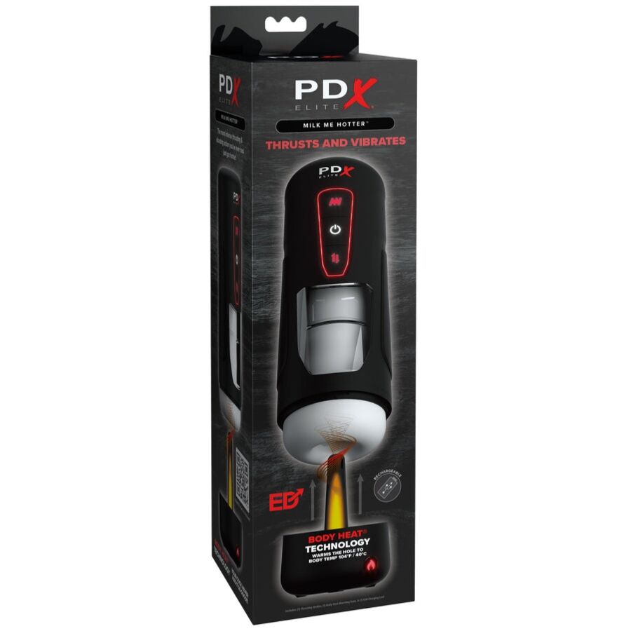 PDX ELITE - MASTURBATORE AUTOMATICO MILK ME HOTTER CON VIBRAZIONE A SPINTA E EFFETTO CALORE – Masturbatore automatico – foto 2