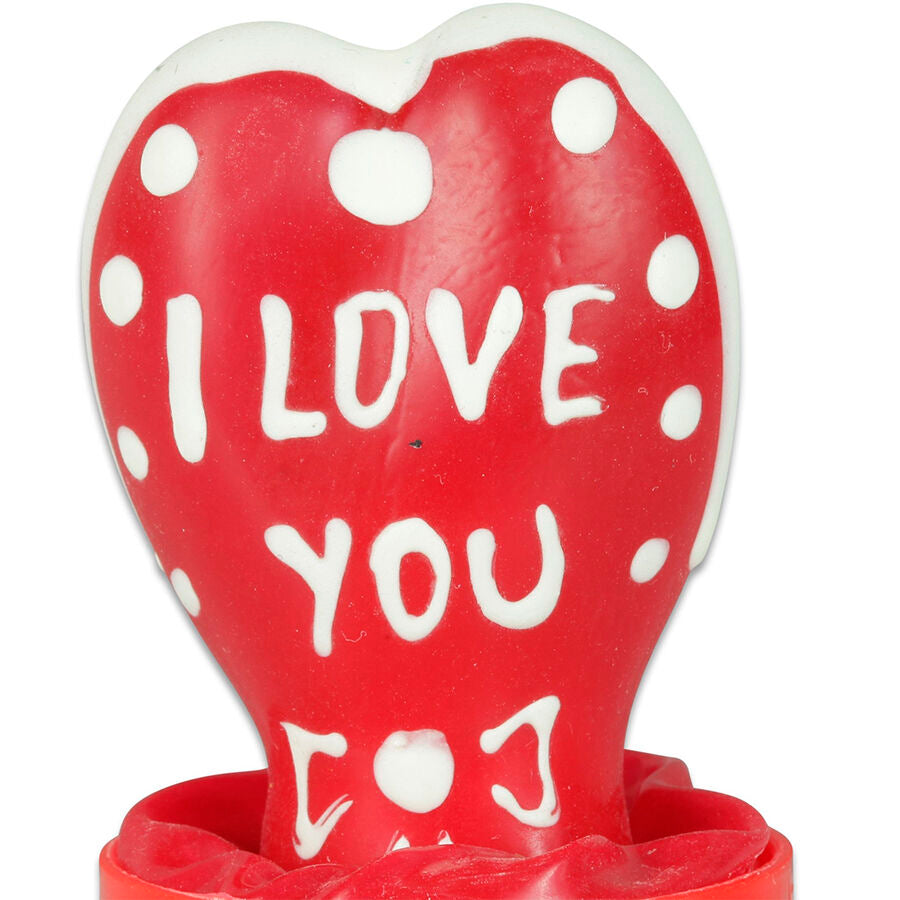 CONDOMERIE - PRESERVATIVI NOVITÀ DIPINTI A MANO CUORE - MODELLO I LOVE YOU 1 – Preservativi Divertenti – foto 2