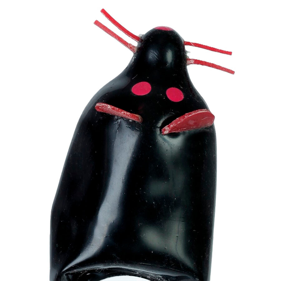 CONDOMERIE - PRESERVATIVI NOVITÀ DIPINTI A MANO BLACK MOUSE XL – Preservativi Divertenti