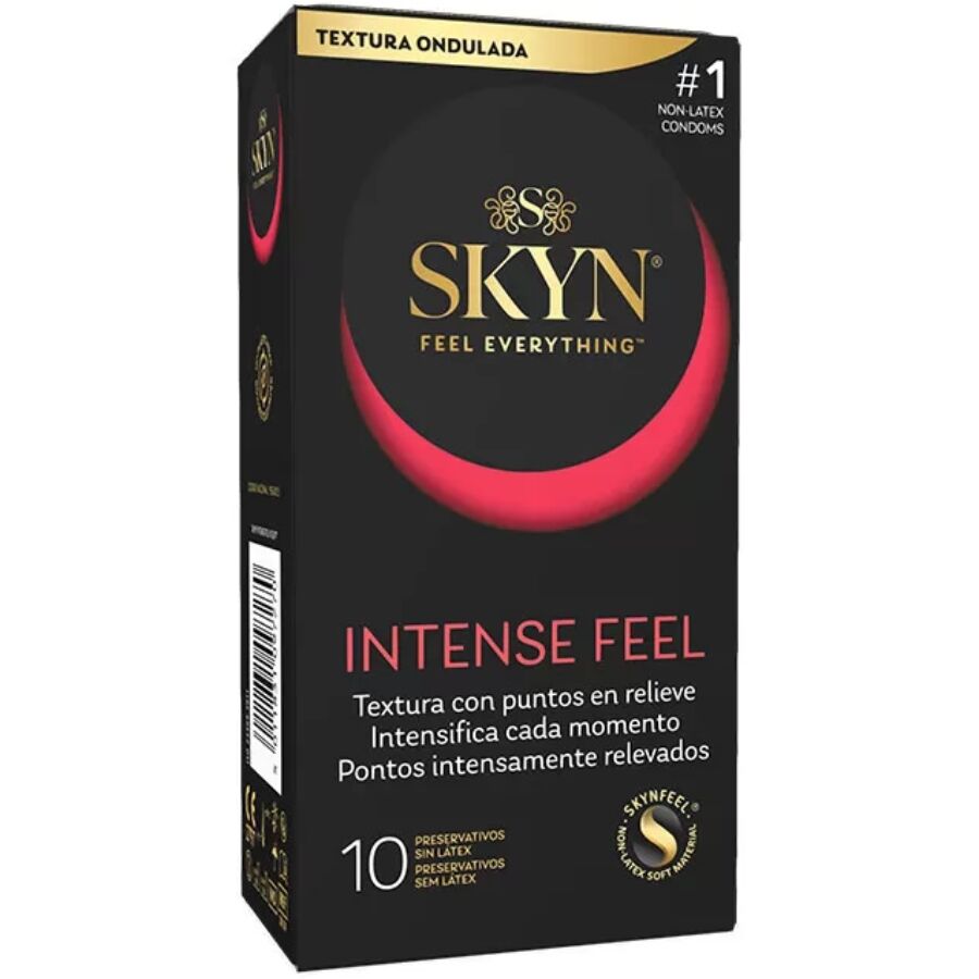 SKYN - PRESERVATIVO TEXTURED INTENSE FEEL CON DESIGN ONDULATO 10 UNITÀ – Senza latex