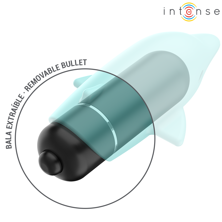 INTENSE - ECHO VIBRANTE BULLET DELFINO BLU 8 X 4,7 CM – Proiettili vibranti – foto 6