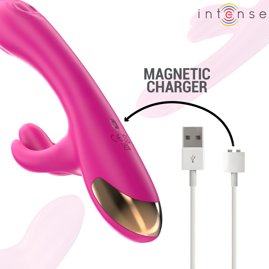 INTENSE - VIBRATORE MULTIFUNZIONE CONIGLIO BRITNEY 23 CM ROSA – Vibratori di coniglio – foto 4