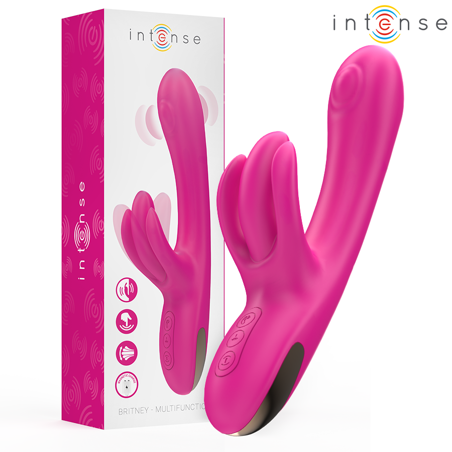 INTENSE - VIBRATORE MULTIFUNZIONE CONIGLIO BRITNEY 23 CM ROSA – Vibratori di coniglio