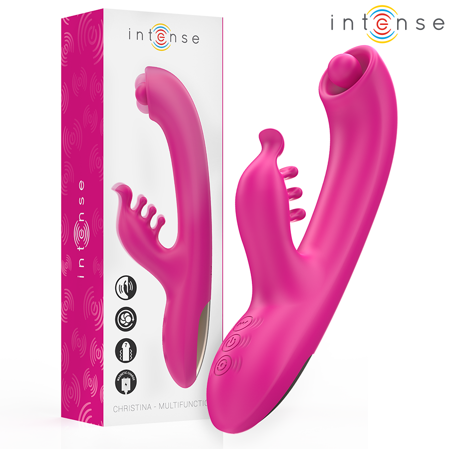 INTENSE - CHRISTINA VIBRATORE MULTIFUNZIONE RABBIT 22,5 CM ROSA – Vibratori di coniglio