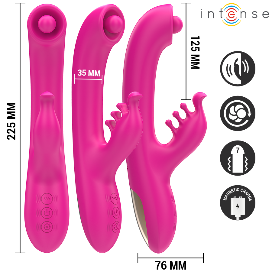 INTENSE - CHRISTINA VIBRATORE MULTIFUNZIONE RABBIT 22,5 CM ROSA – Vibratori di coniglio – foto 3