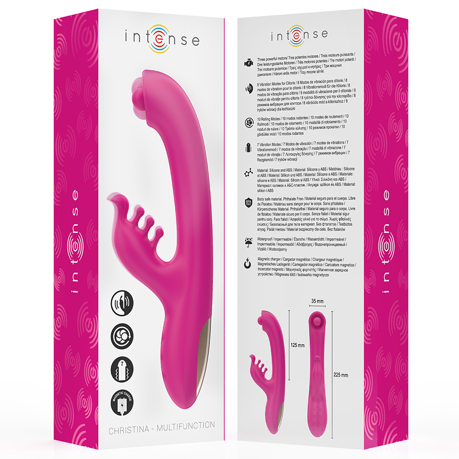 INTENSE - CHRISTINA VIBRATORE MULTIFUNZIONE RABBIT 22,5 CM ROSA – Vibratori di coniglio – foto 8