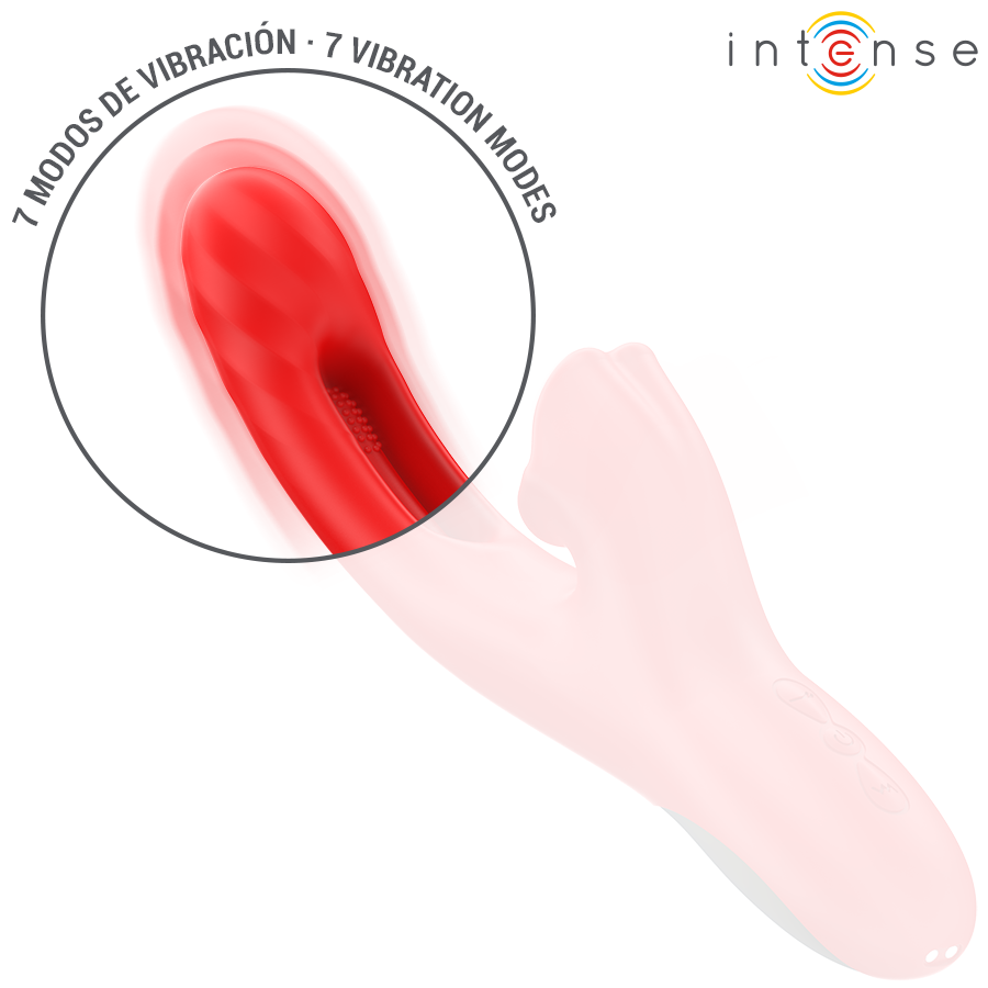 INTENSE - JESSICA VIBRATORE MULTIFUNZIONE STIMOLAZIONE CLITORIDE 24,8 CM ROSSO – Vibratori di coniglio – foto 6