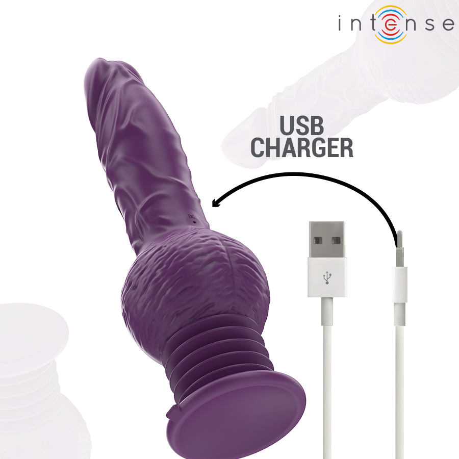 INTENSE - VIBRATORE MULTIFUNZIONE TATUM CON VIBRAZIONE SU E GIÙ 24 CM VIOLA – Vibratori HI-TECH – foto 7