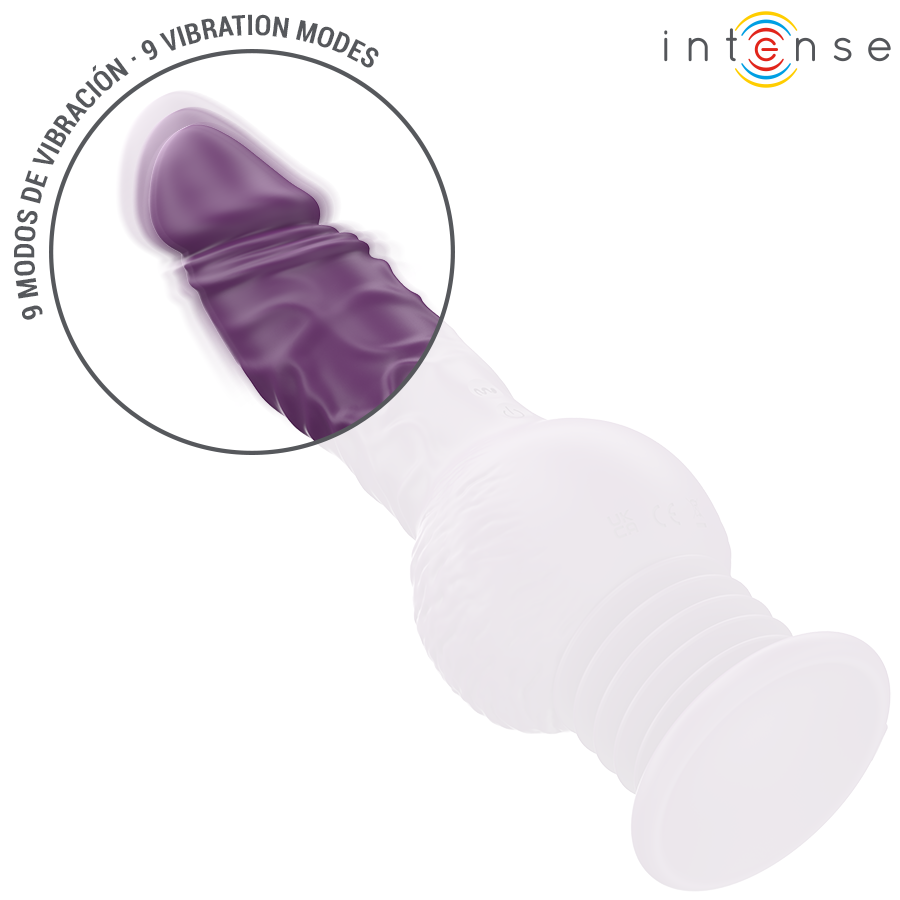 INTENSE - VIBRATORE MULTIFUNZIONE TATUM CON VIBRAZIONE SU E GIÙ 24 CM VIOLA – Vibratori HI-TECH – foto 6