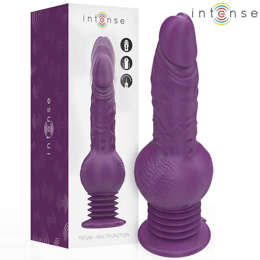 INTENSE - VIBRATORE MULTIFUNZIONE TATUM CON VIBRAZIONE SU E GIÙ 24 CM VIOLA – Vibratori HI-TECH