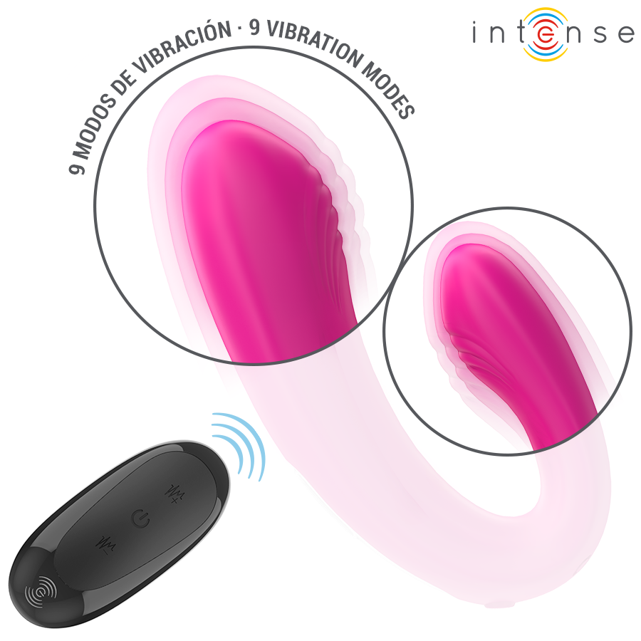 INTENSE - JANET DUAL STIMOLATORE E VIBRATORE A FORMA DI U CON TELECOMANDO ROSA – Vibratore per coppie UD – foto 5