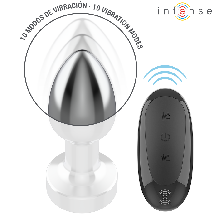 INTENSE - PLUG ANALE 10 VIBRAZIONI METALLO CON TELECOMANDO S – Tappi anali – foto 4