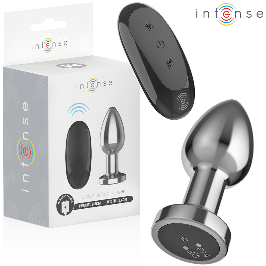 INTENSE - PLUG ANALE 10 VIBRAZIONI METALLO CON TELECOMANDO M – Tappi anali