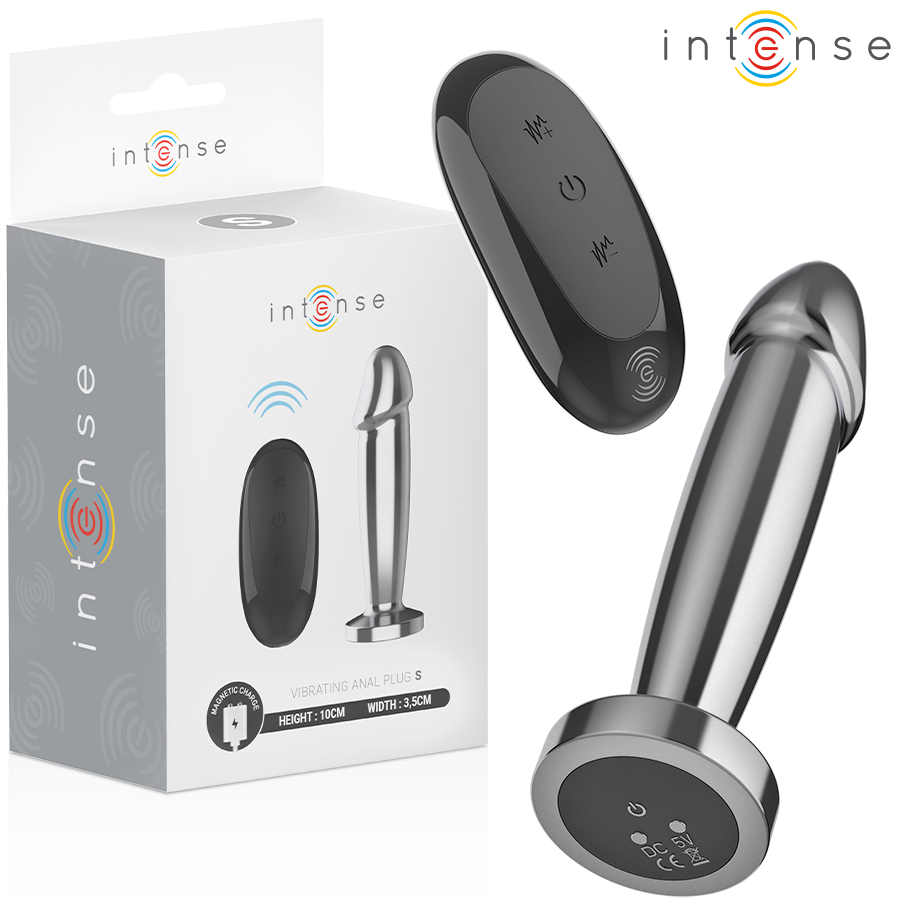 INTENSE - ANAL PLUG 10 VIBRAZIONI DILDO METALLO CON TELECOMANDO S – Tappi anali