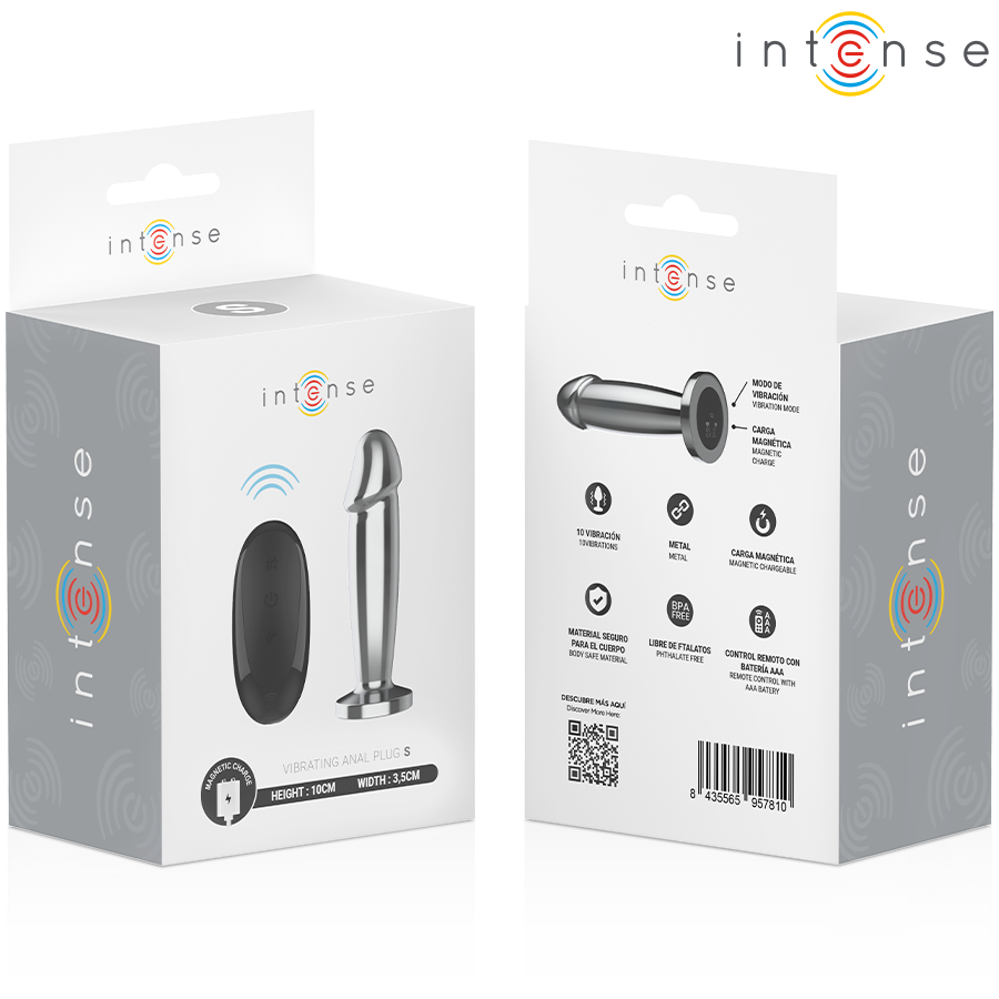 INTENSE - ANAL PLUG 10 VIBRAZIONI DILDO METALLO CON TELECOMANDO S – Tappi anali – foto 8