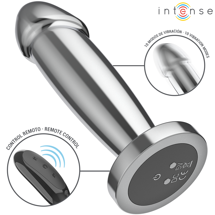 INTENSE - ANAL PLUG 10 VIBRAZIONI DILDO METALLO CON TELECOMANDO S – Tappi anali – foto 3