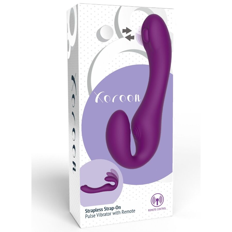 XOCOON - VIBRATORE 2 IN 1 STRAPLESS STRAP-ON CON TELECOMANDO VIOLA – Vibratori di coniglio – foto 16