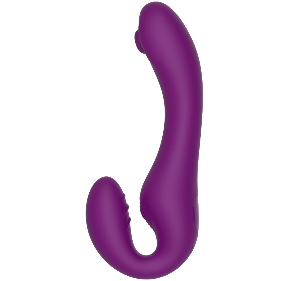 XOCOON - VIBRATORE 2 IN 1 STRAPLESS STRAP-ON CON TELECOMANDO VIOLA – Vibratori di coniglio – foto 5