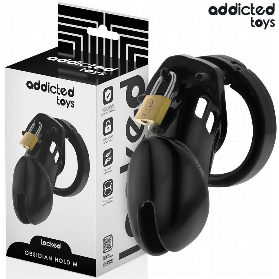 ADDICTED TOYS LOCKED - GABBIA PER PENE OBSIDIAN HOLD TAGLIA M – Gabbie per pene BDSM