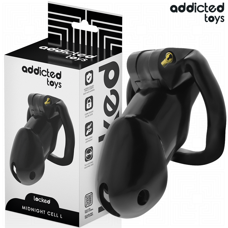 ADDICTED TOYS LOCKED - MINDNIGHT CELL GABBIA PER PENE TAGLIA L – Gabbie per pene BDSM