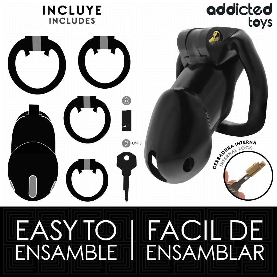 ADDICTED TOYS LOCKED - MINDNIGHT CELL GABBIA PER PENE TAGLIA L – Gabbie per pene BDSM – foto 4