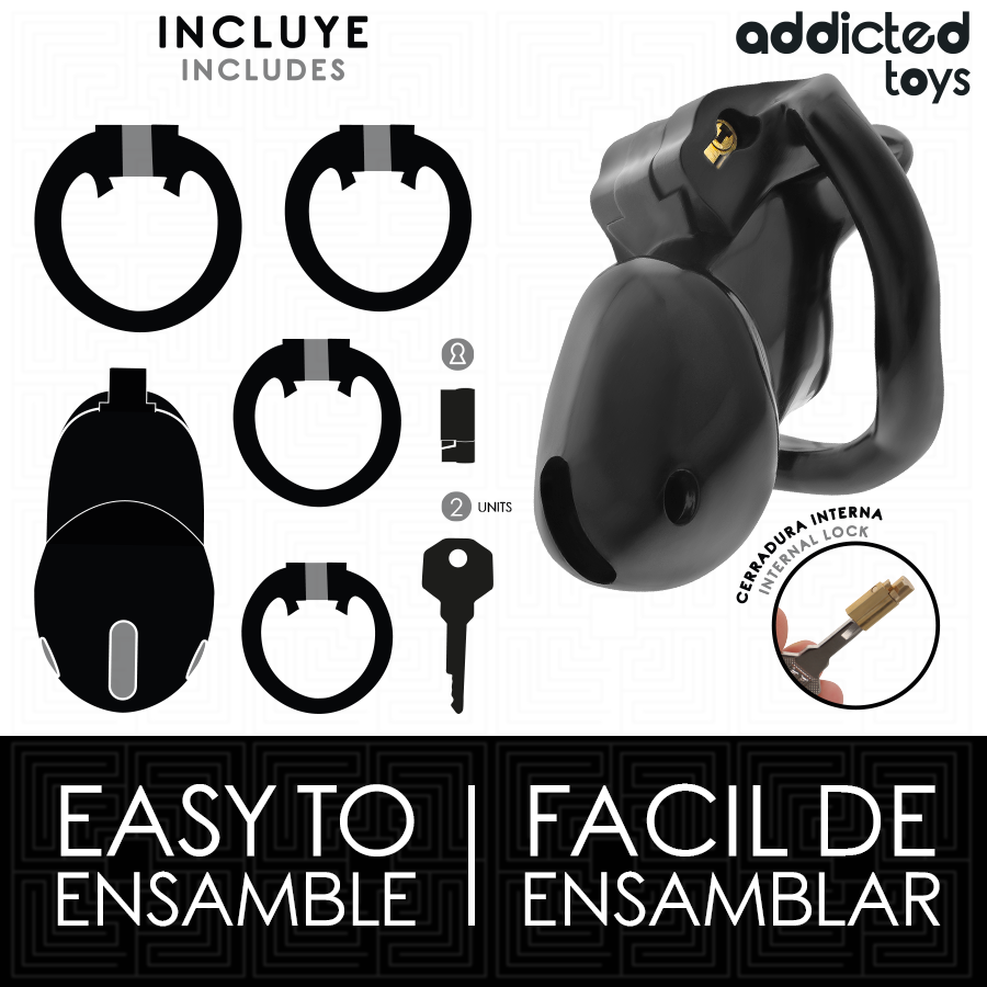 ADDICTED TOYS LOCKED - MINDNIGHT CELL GABBIA PER PENE TAGLIA S – Gabbie per pene BDSM – foto 4