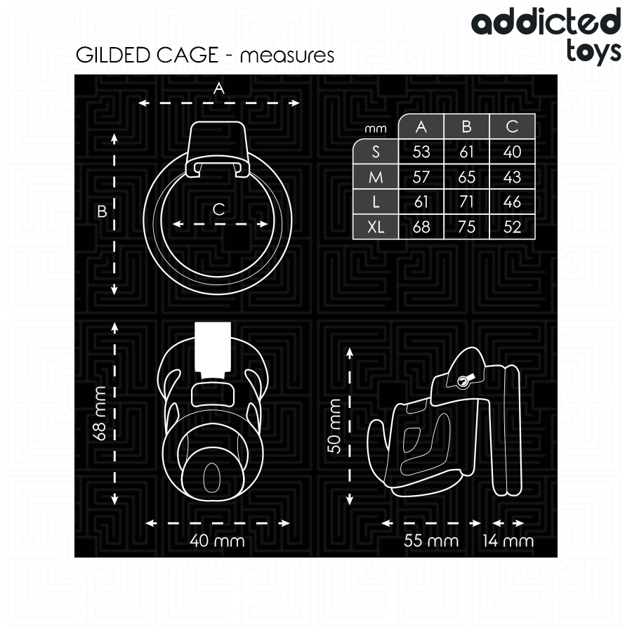 ADDICTED TOYS LOCKED - GABBIA PER PENE GILDEN CAGE 8,5 CM – Gabbie per pene BDSM – foto 5