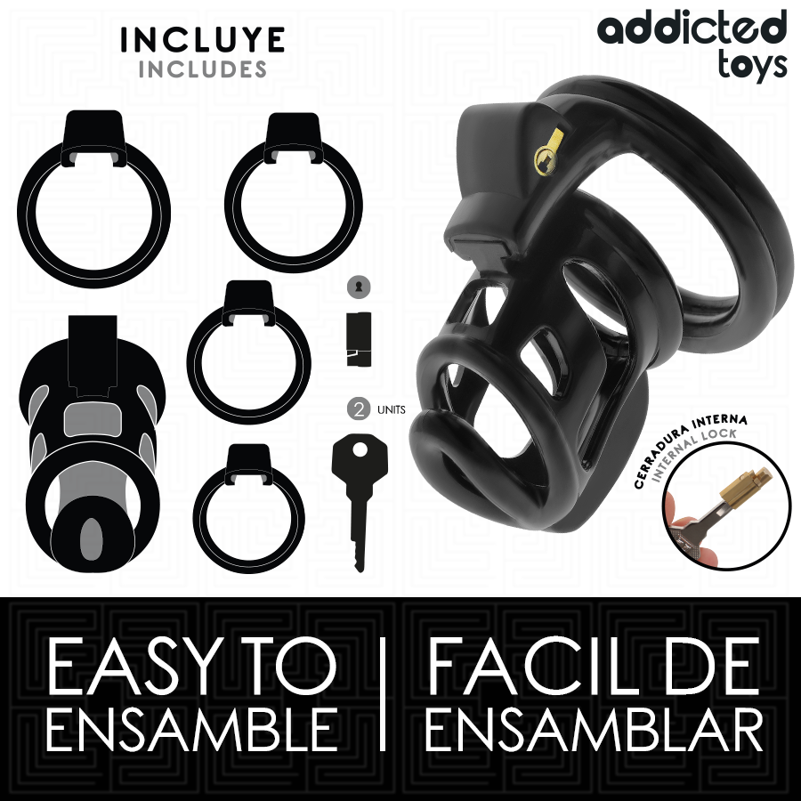 ADDICTED TOYS LOCKED - GABBIA PER PENE GILDEN CAGE 8,5 CM – Gabbie per pene BDSM – foto 4